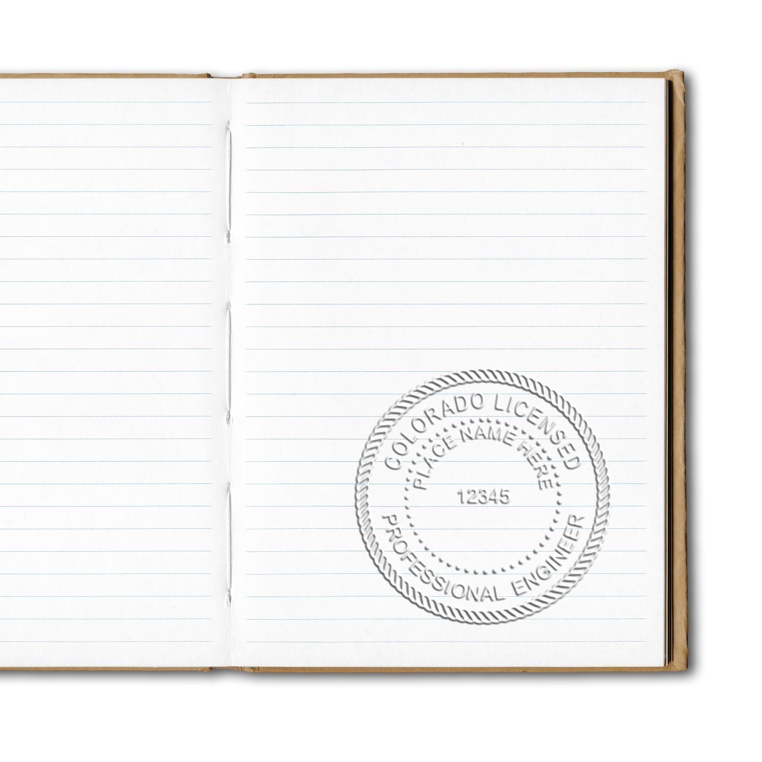 This paper is stamped with a sample imprint of the Soft Colorado Professional Engineer Seal, signifying its quality and reliability.