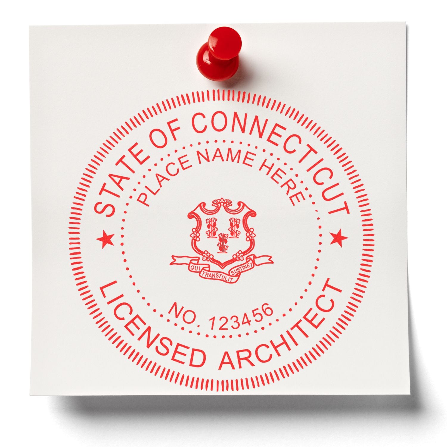 Premium MaxLight Pre-Inked Connecticut Architectural Stamp Lifestyle Photo