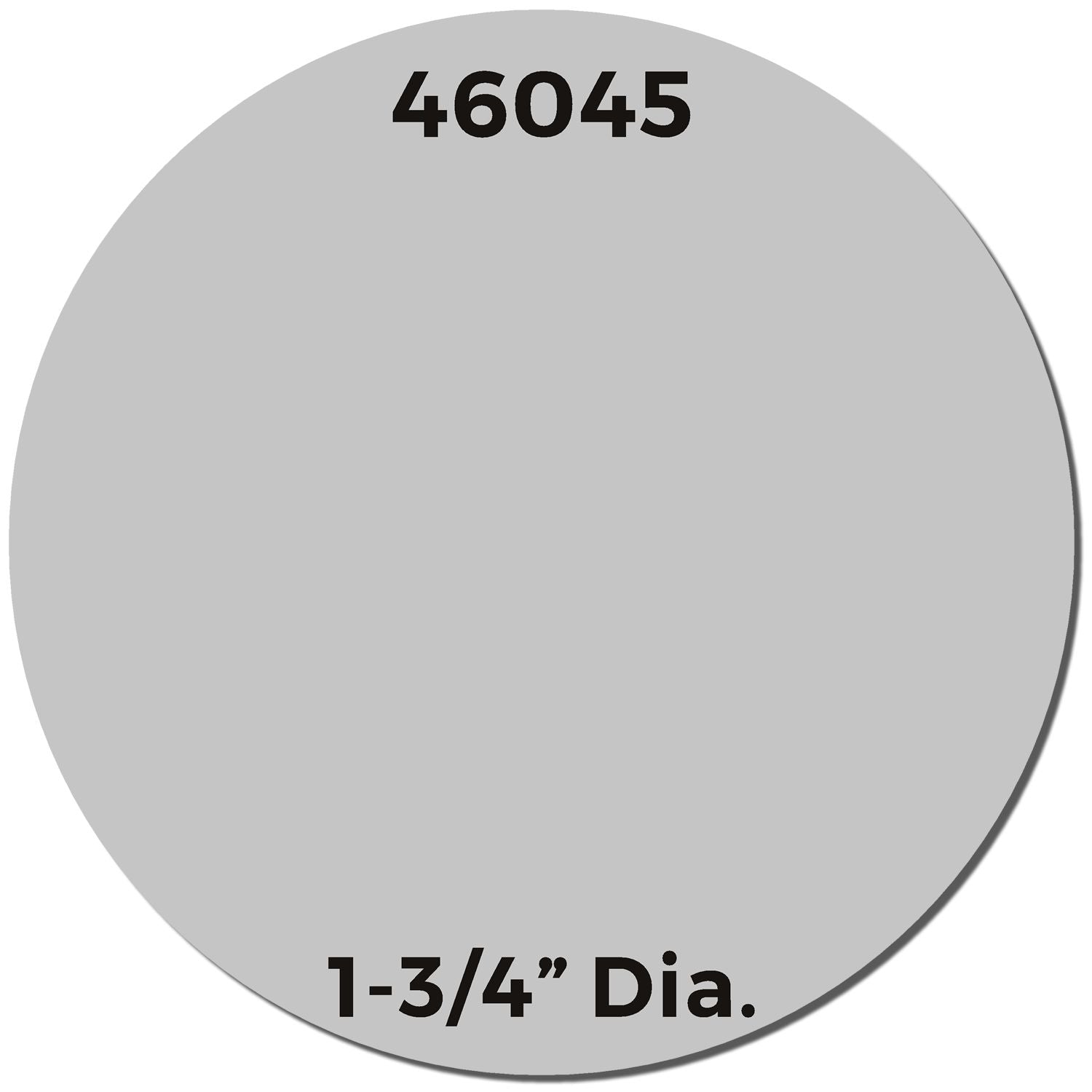 Custom Self Inking Stamp Trodat 4645, 1-3/4 diameter, with a blank circular imprint area and text 46045 at the top.