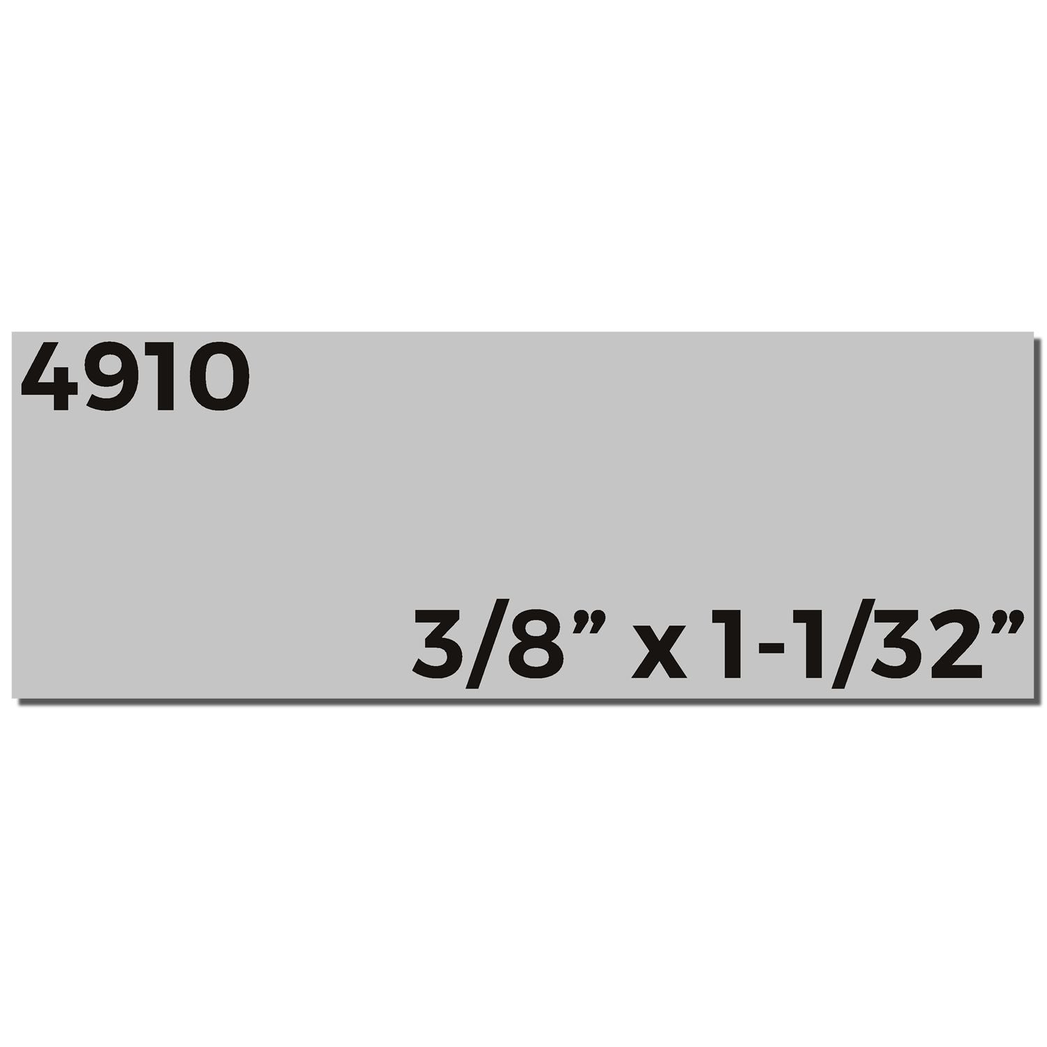 Image showing the Custom Self Inking Stamp Trodat 4910 imprint sample with dimensions 3/8 x 1-3/32 inches.