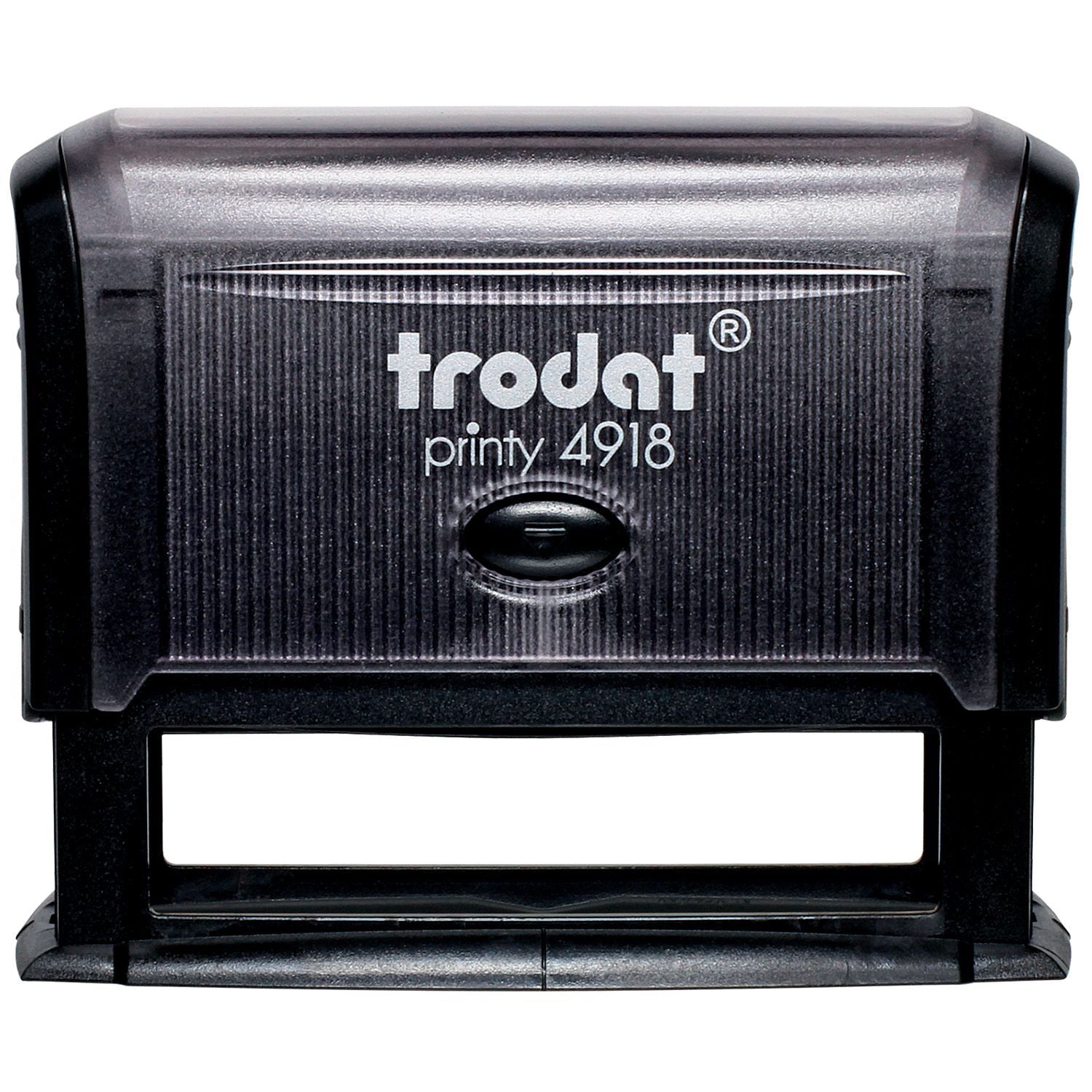 Custom Self Inking Stamp Trodat 4918 Size 5/8 x 3 in black, showing the front view with the Trodat logo and model number visible.