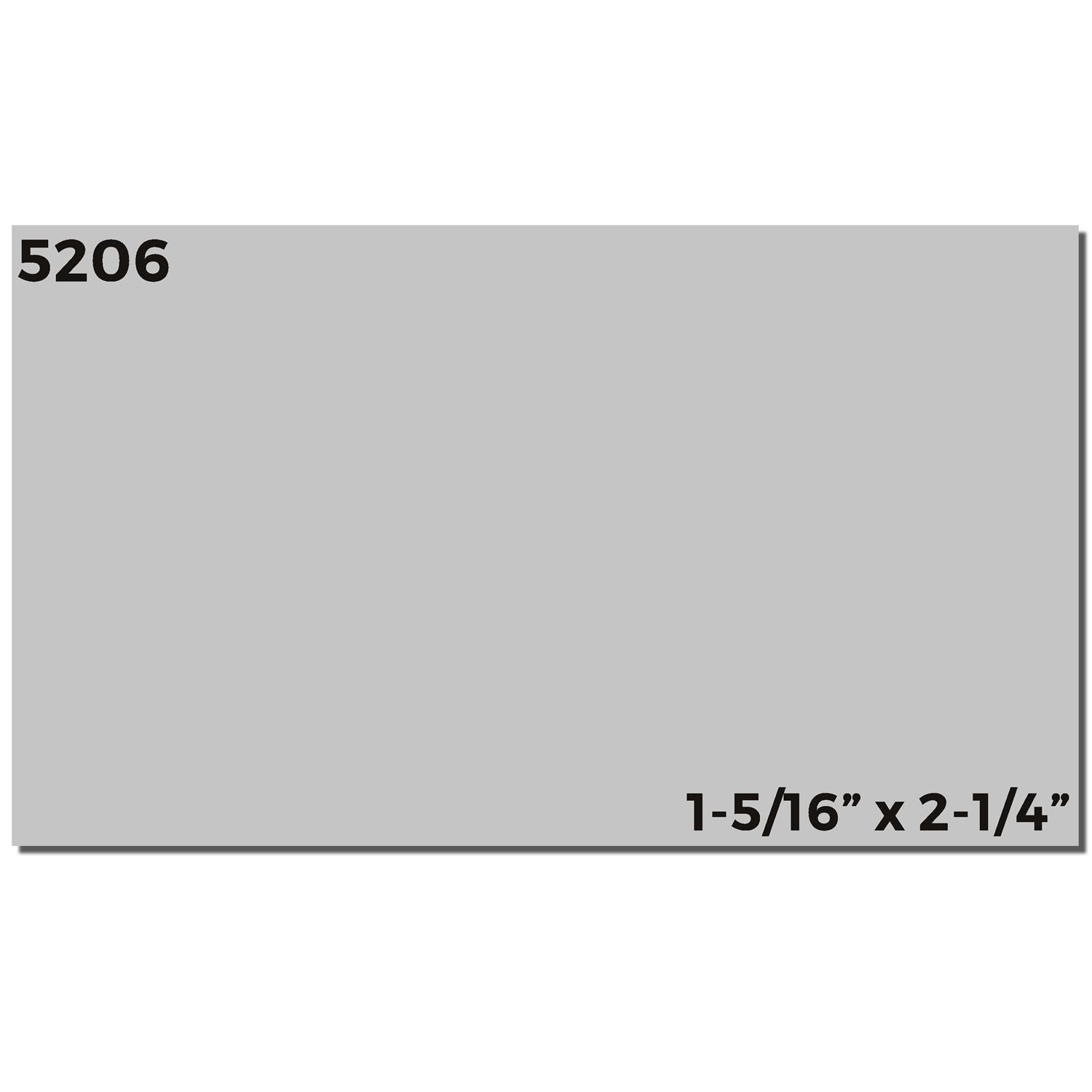 Custom Self Inking Stamp Trodat 5206 Size 1-5/16 x 2-1/4, gray imprint sample with dimensions and model number displayed.