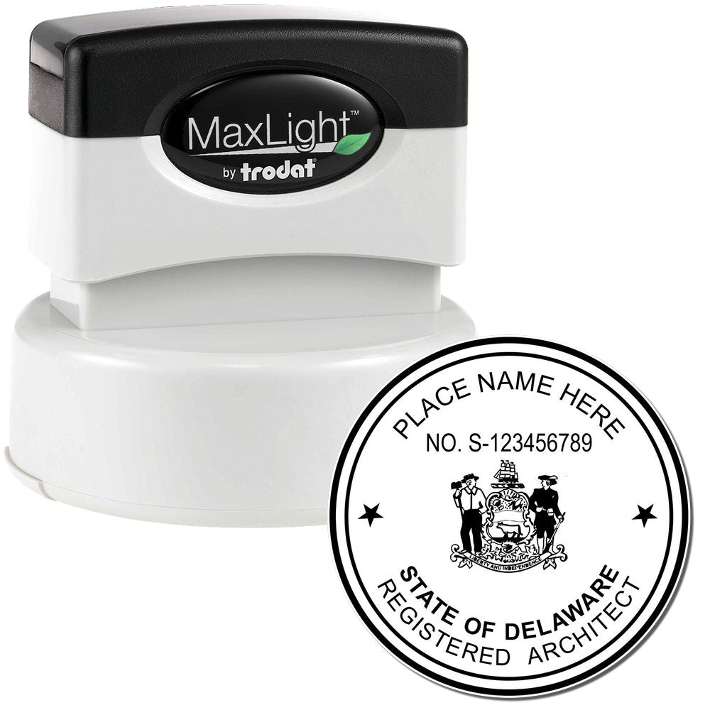 Premium MaxLight Pre-Inked Delaware Architectural Stamp Main Image