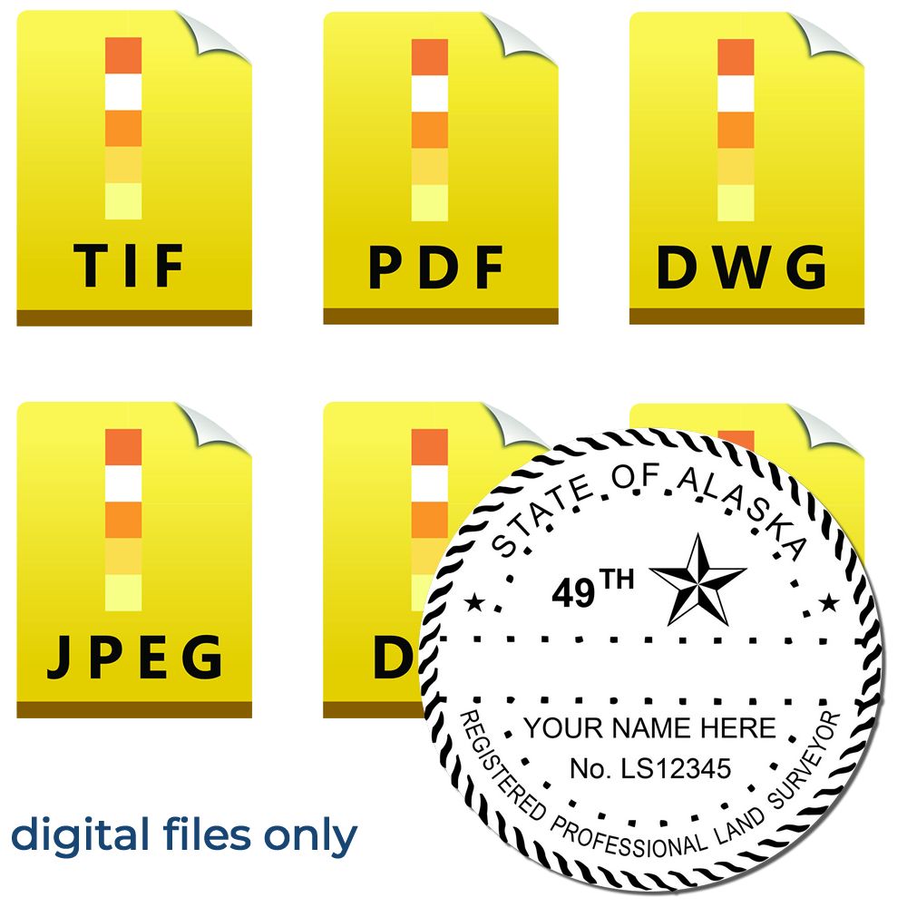 Digital Alaska Land Surveyor Stamp Electronic Seal for Alaska Land Surveyor Main Image