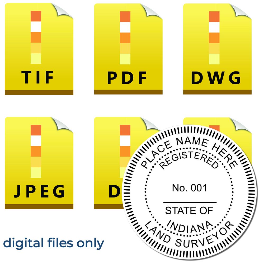 Digital Indiana Land Surveyor Stamp Electronic Seal for Indiana Land Surveyor Main Image