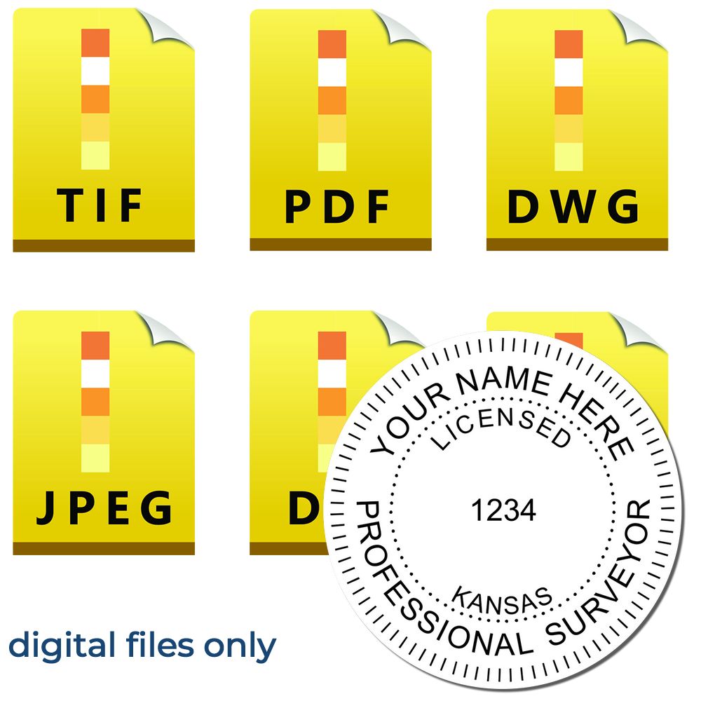 Digital Kansas Land Surveyor Stamp Electronic Seal for Kansas Land Surveyor Main Image