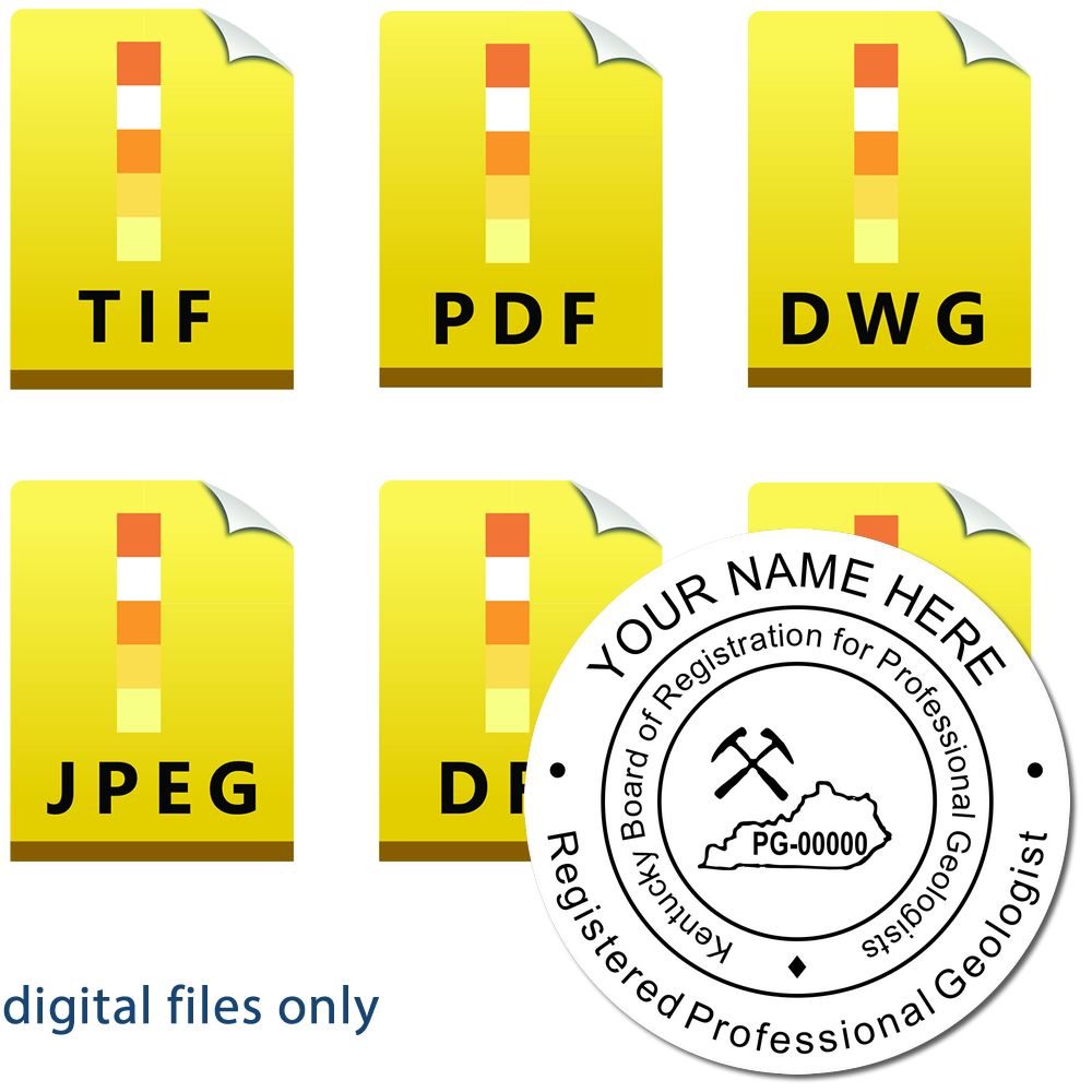 The main image for the Digital Kentucky Geologist Stamp, Electronic Seal for Kentucky Geologist depicting a sample of the imprint and imprint sample