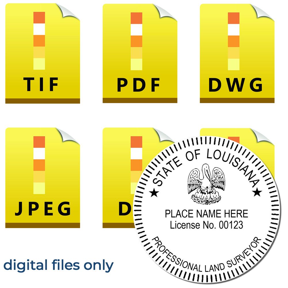 Digital Louisiana Land Surveyor Stamp Electronic Seal for Louisiana Land Surveyor Main Image