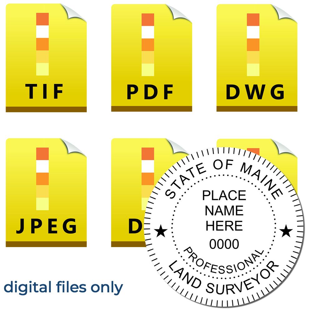 Digital Maine Land Surveyor Stamp Electronic Seal for Maine Land Surveyor Main Image