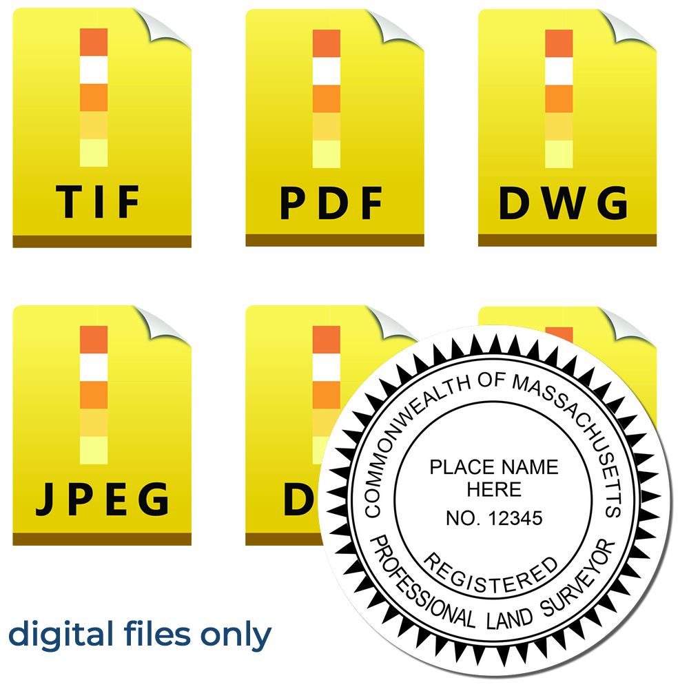 Digital Massachusetts Land Surveyor Stamp Electronic Seal for MA Land Surveyor Main Image