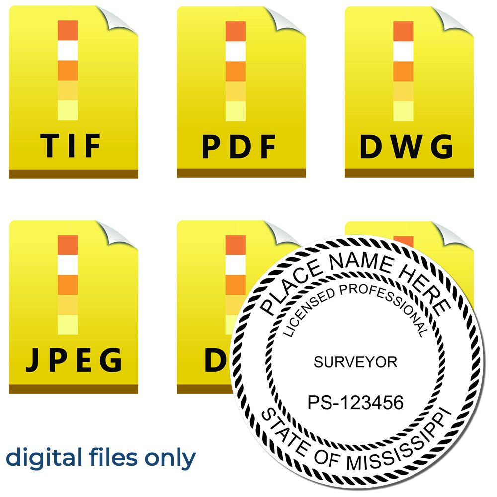 Digital Mississippi Land Surveyor Stamp Electronic Seal for Mississippi Land Surveyor Main Image