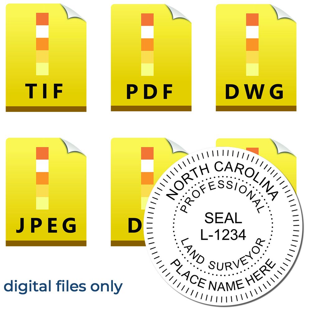 Digital North Carolina Land Surveyor Stamp Electronic Seal for North Carolina Land Surveyor Main Image