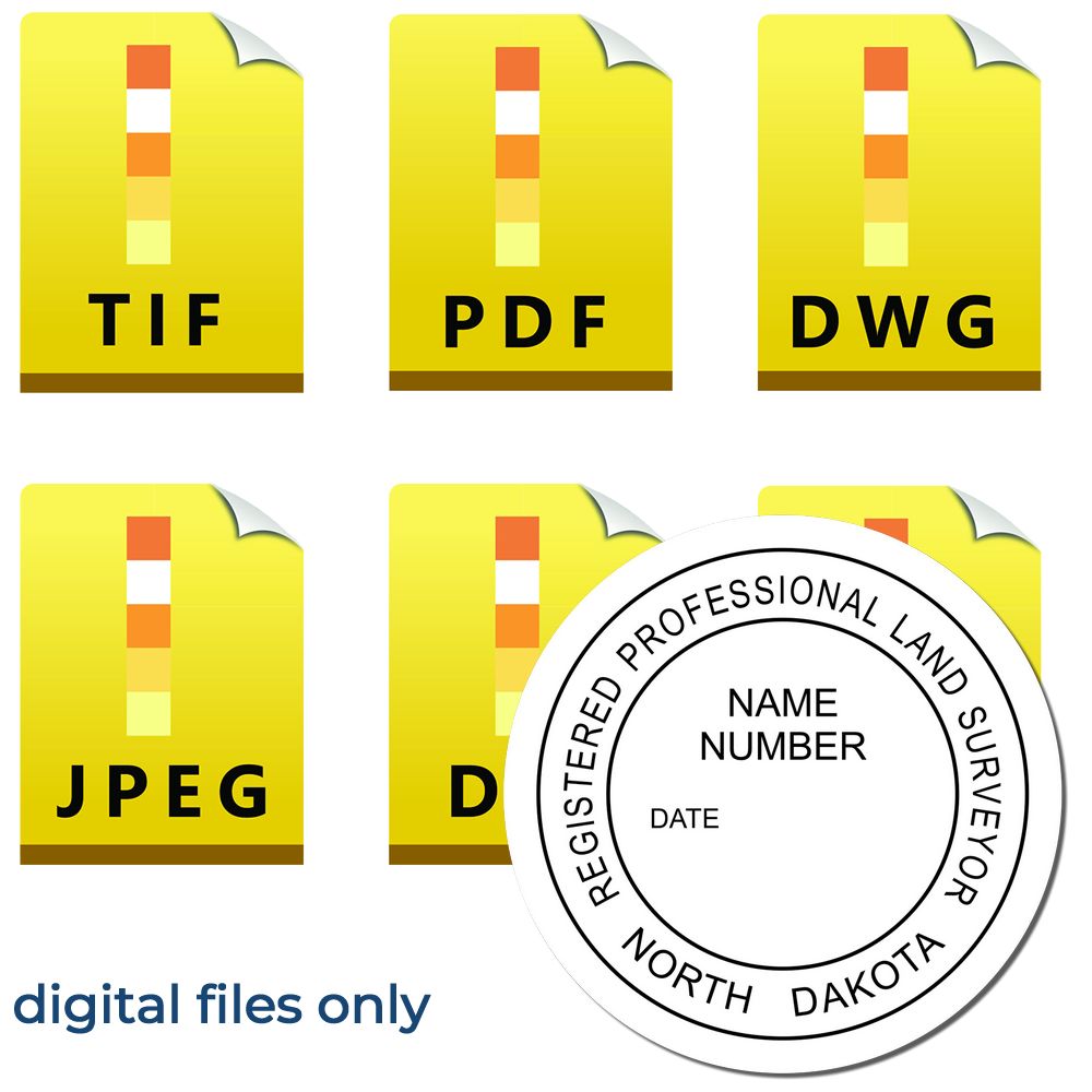 Digital North Dakota Land Surveyor Stamp Electronic Seal for North Dakota Land Surveyor Main Image