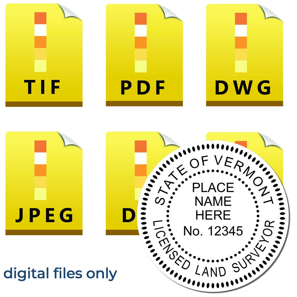 Digital Vermont Land Surveyor Stamp Electronic Seal for Vermont Land Surveyor Main Image