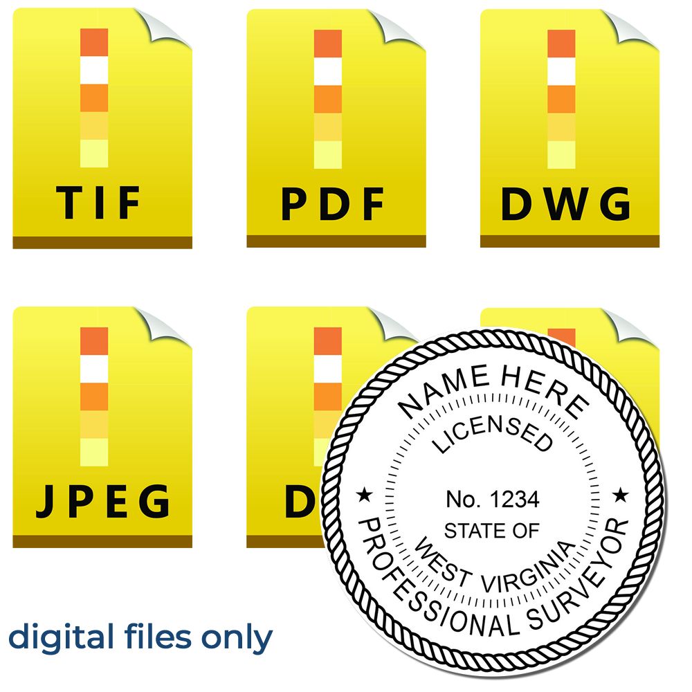 Digital West Virginia Land Surveyor Stamp Electronic Seal for West Virginia Land Surveyor Main Image