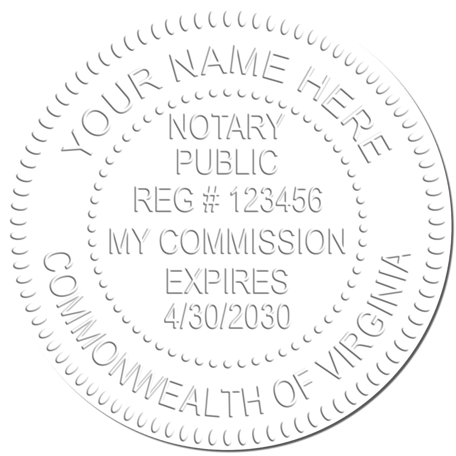 Embossed Notary Seal Enlarged Sample 1