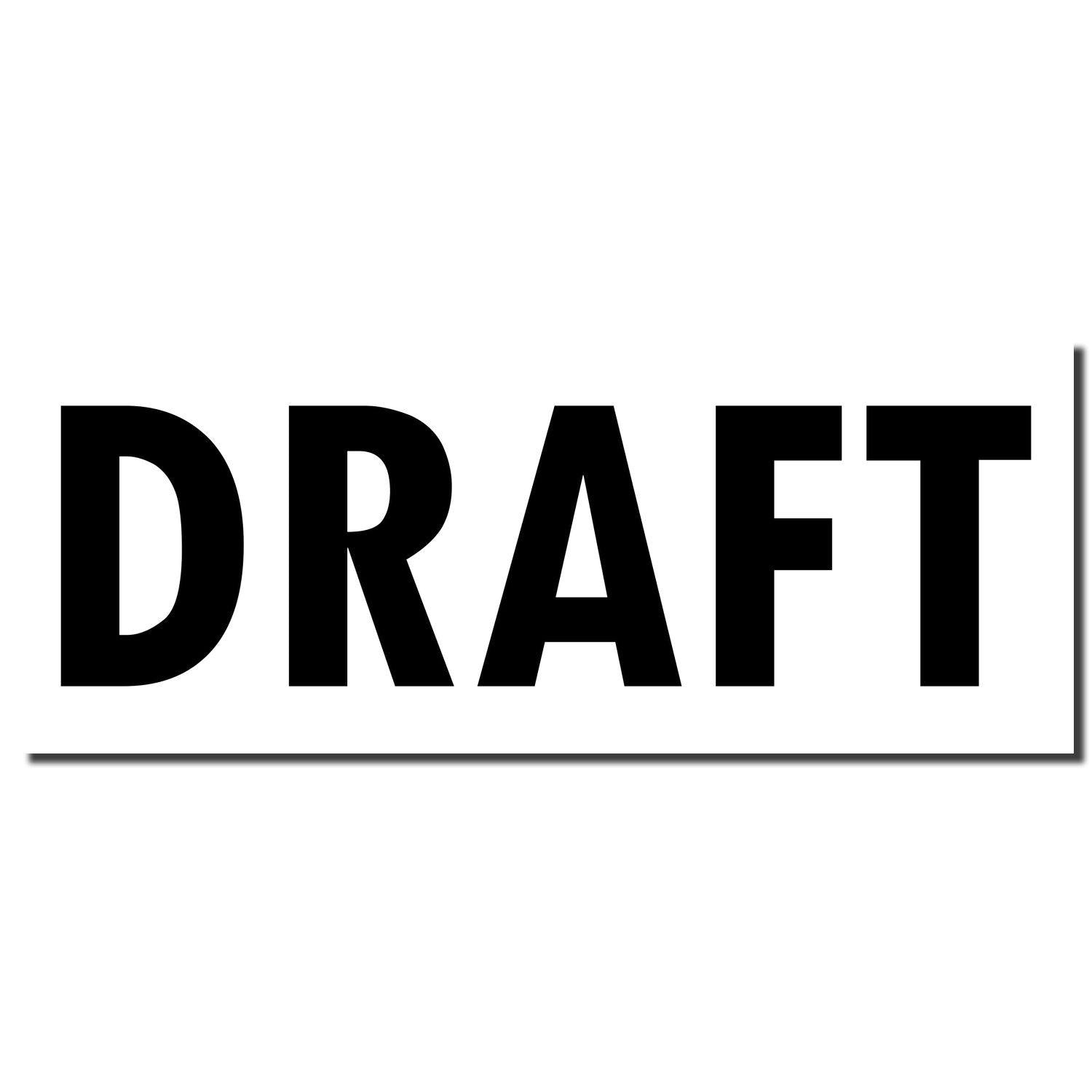 Black and white imprint of a Draft Rubber Stamp with the word 'DRAFT' in bold, capital letters.