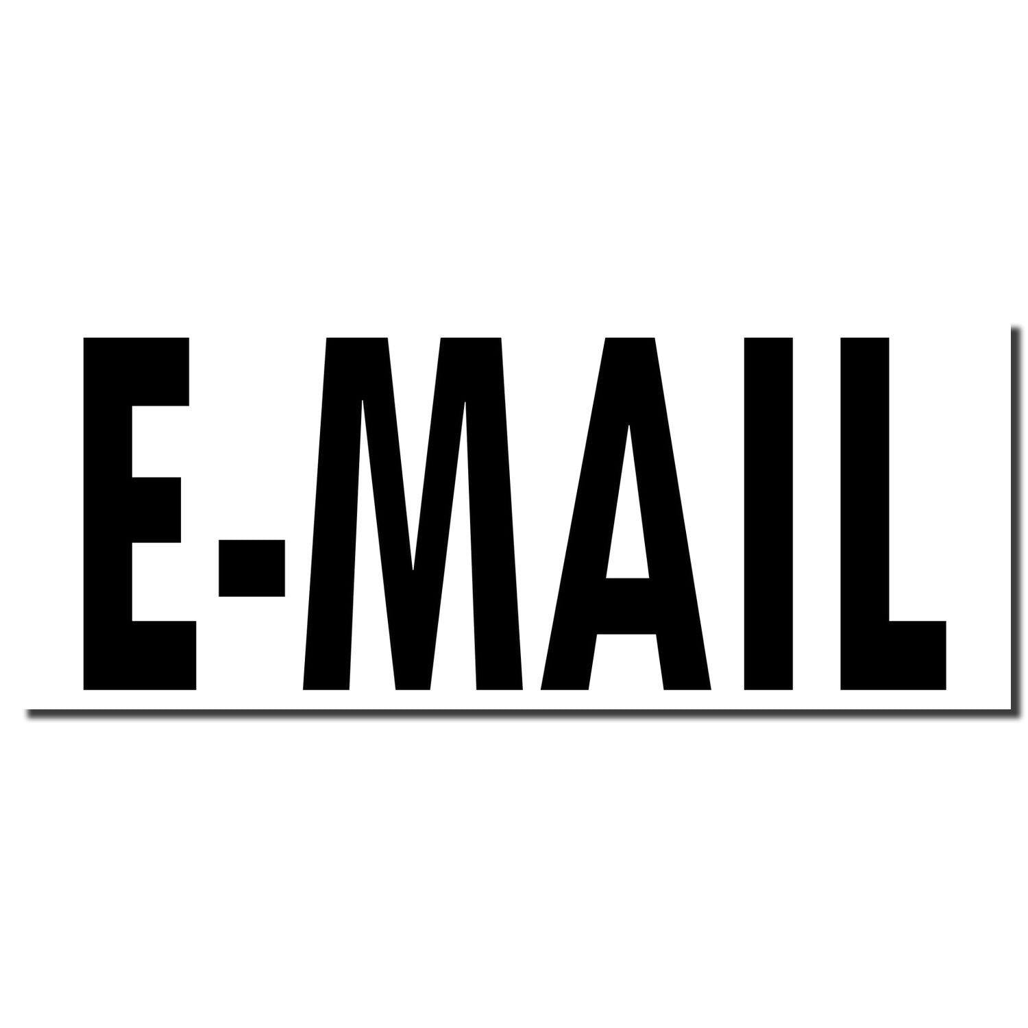 E Mail Rubber Stamp imprint in black ink on a white background, displaying the word E-MAIL in bold, uppercase letters.