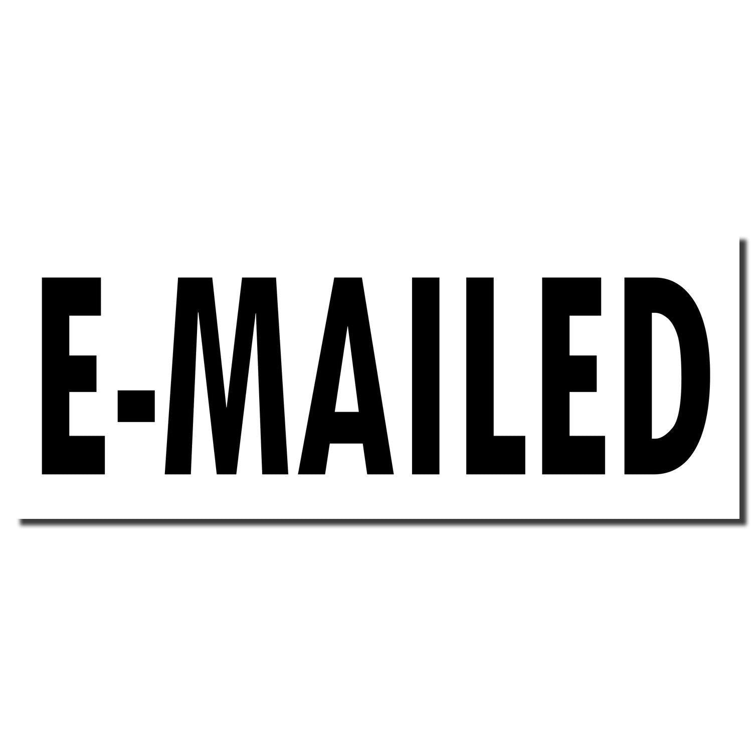 E-Mailed Rubber Stamp imprint in bold black letters on a white background, showing the word 'E-MAILED' in all capital letters.