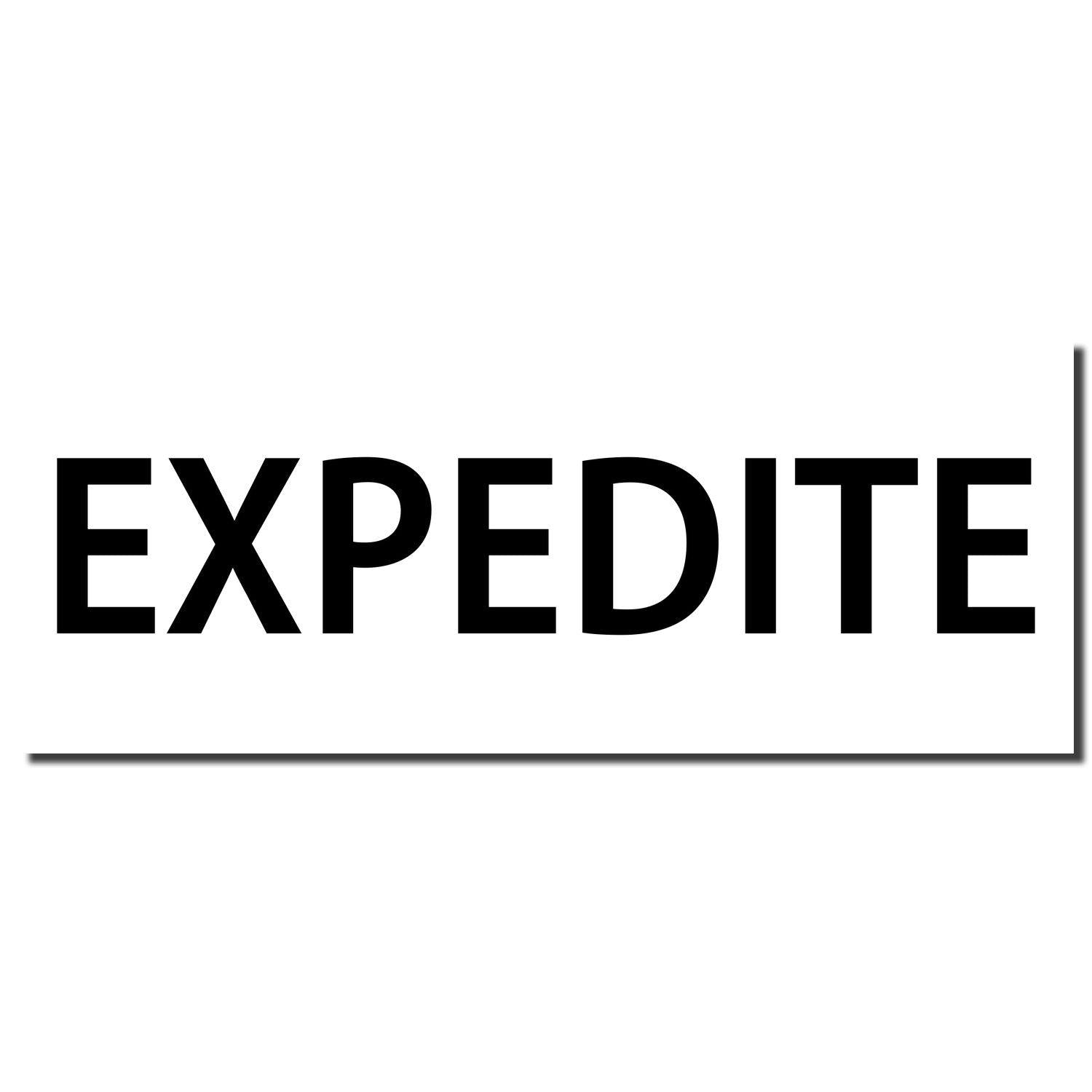 Expedite Rubber Stamp imprint in bold black letters on a white background, showing the word 'EXPEDITE' in uppercase.