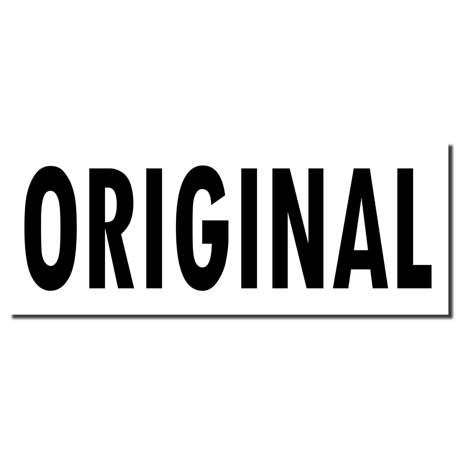 Black Self Inking Original Stamp imprint on white background with the word 'ORIGINAL' in bold, black capital letters.