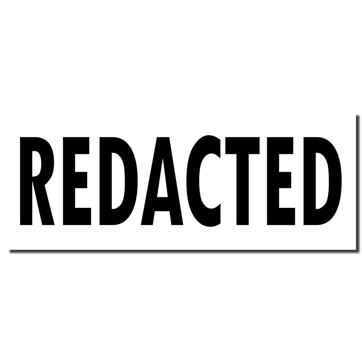 Redacted rubber stamp imprint in bold black letters on a white background with a shadow effect.