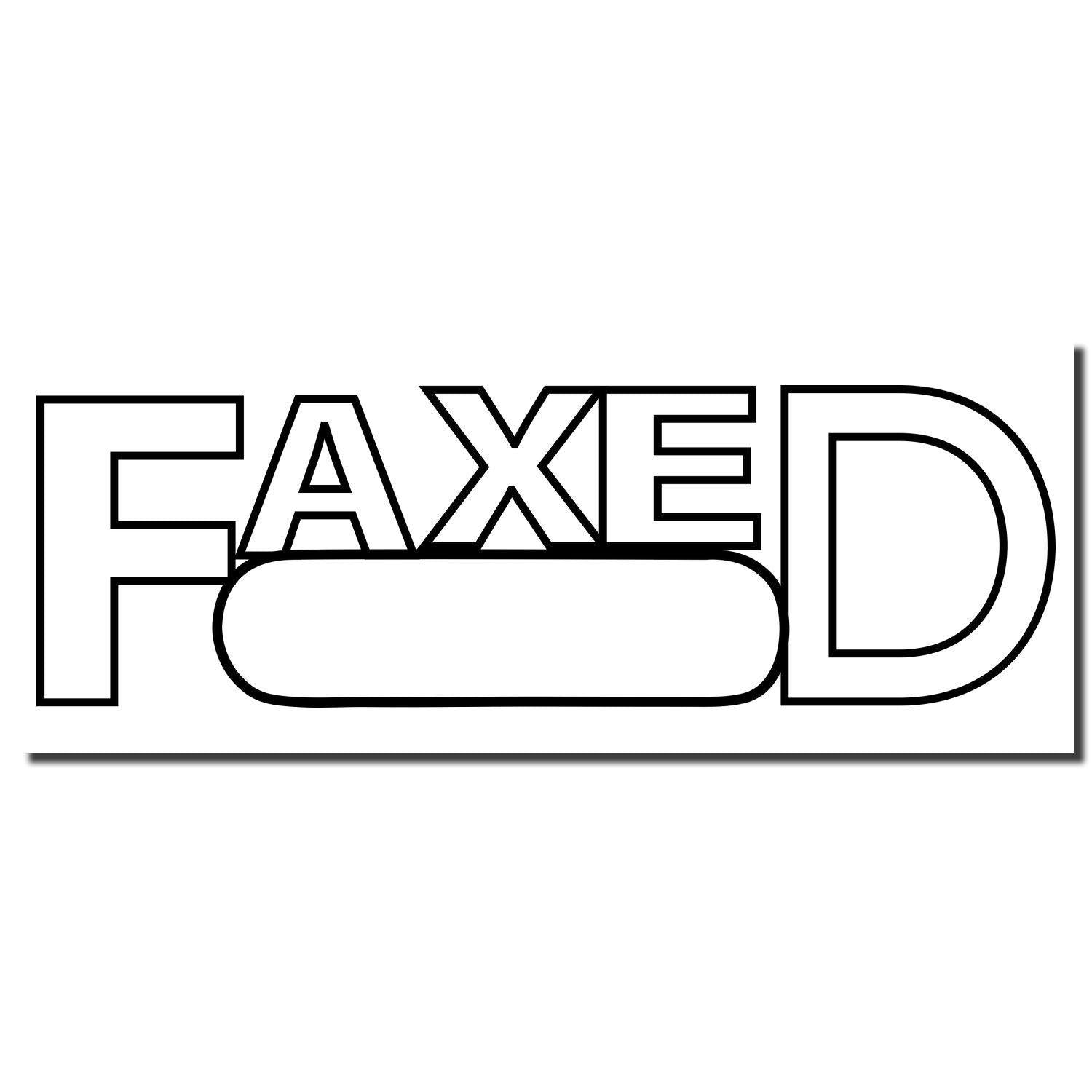 Large Faxed with Round Date Box Pre-Inked Stamp imprint showing the word 'FAXED' with a blank round date box in the center.