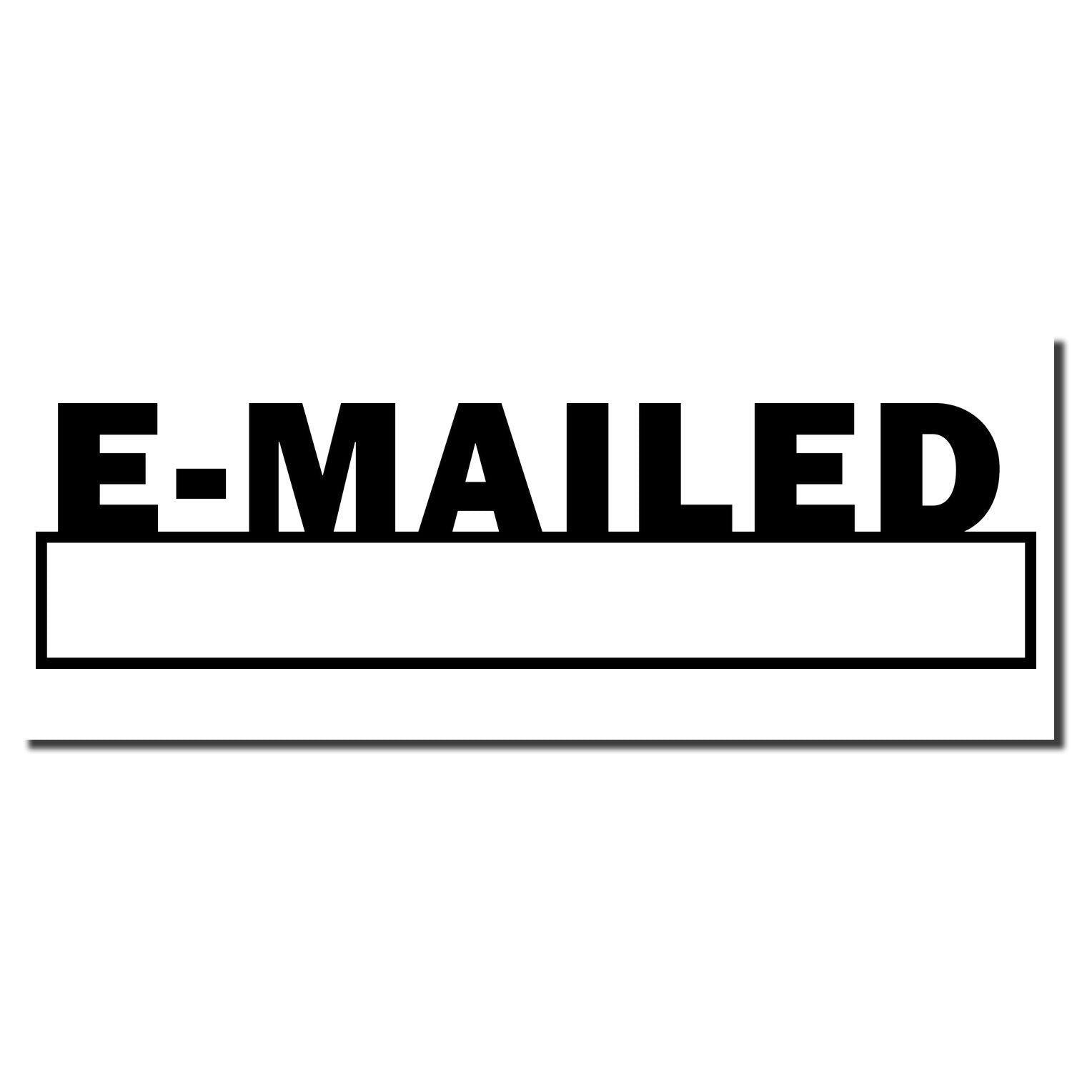 E-mailed with Date Box Rubber Stamp imprint showing the word 'E-MAILED' in bold black letters with an empty date box below.