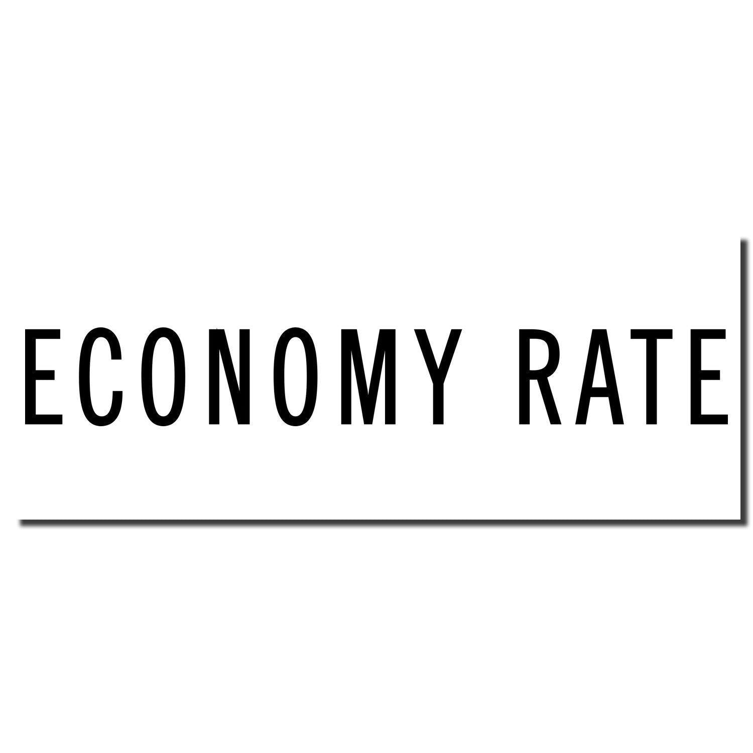 Image of a Large Pre-Inked Economy Rate Stamp imprint showing the text ECONOMY RATE in bold black letters on a white background.