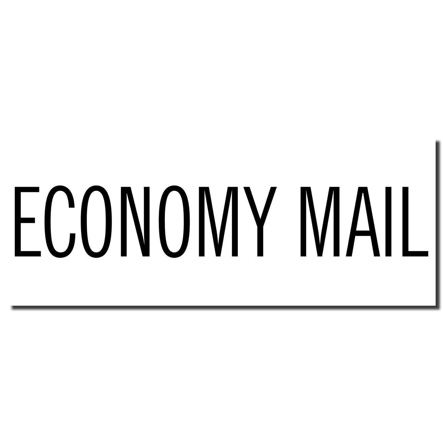 Economy Mail Rubber Stamp imprint in bold black letters on a white background, showcasing the clear and simple design of the stamp.