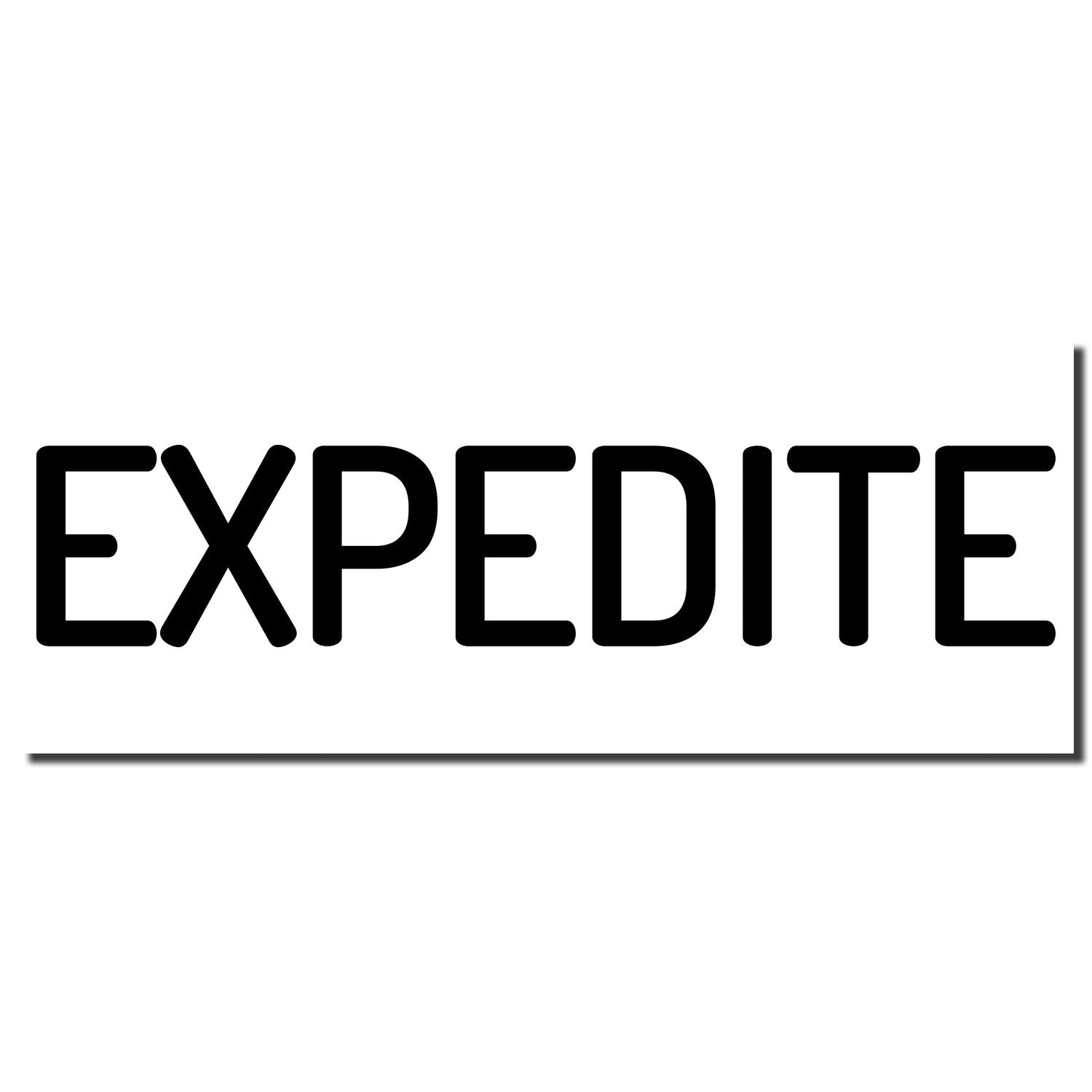 Image of a Self Inking Narrow Expedite Stamp imprint showing the word 'EXPEDITE' in bold black letters on a white background.