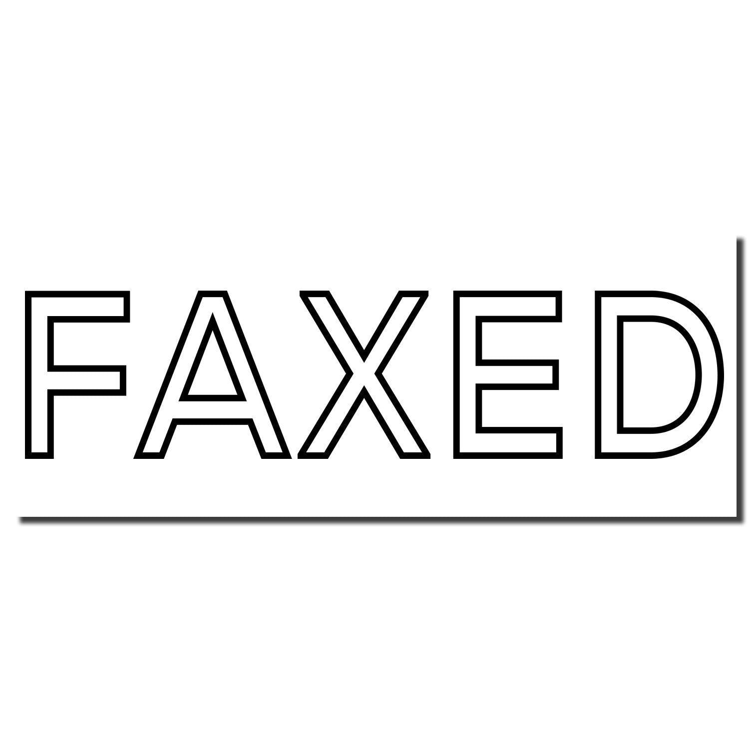 Large Faxed Rubber Stamp imprint showing the word "FAXED" in bold, black, uppercase letters on a white background.