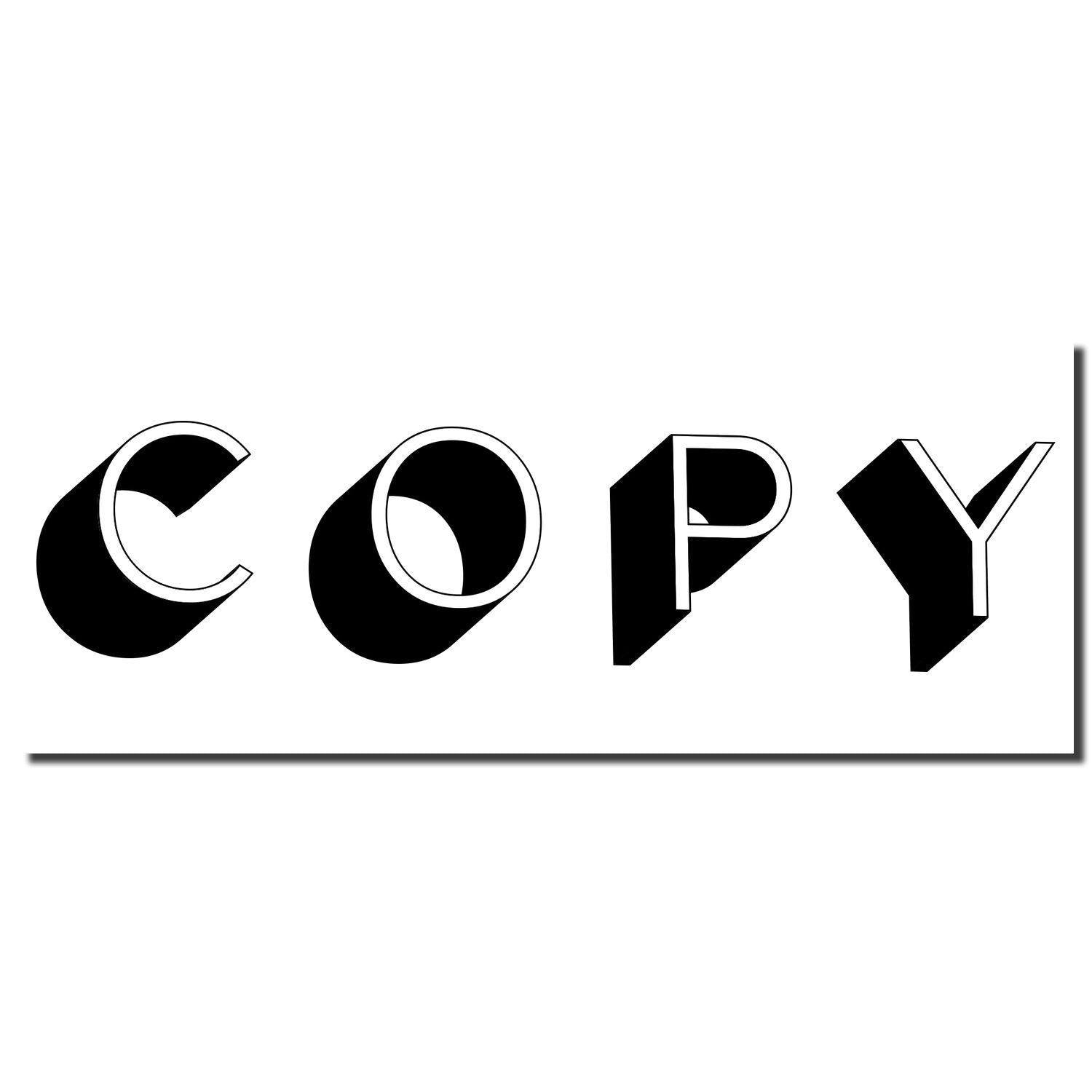 Image of the Large Pre-Inked Shadow Copy Stamp imprint showing the word COPY in bold, black letters with a shadow effect.