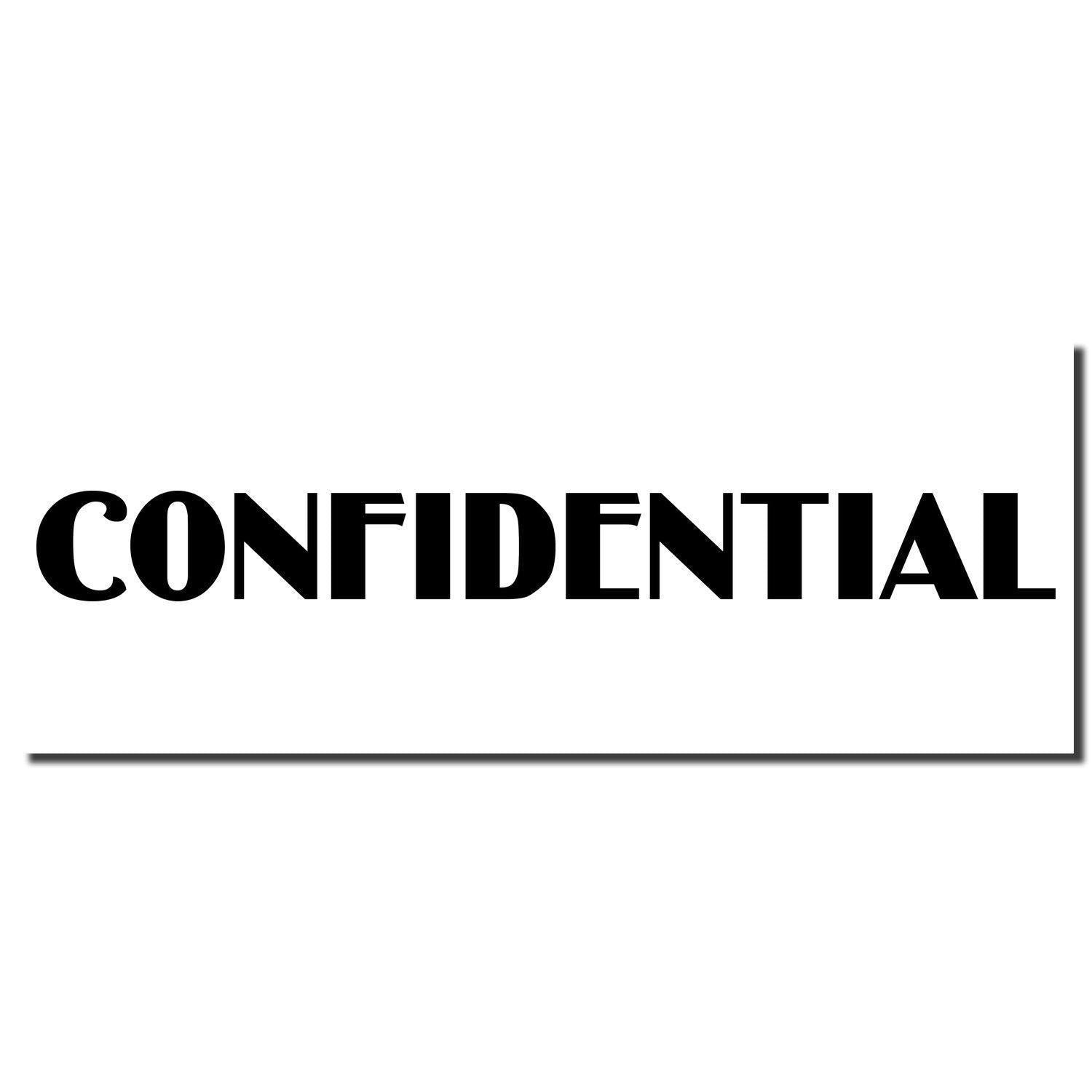 Image of the Large Optima Confidential Rubber Stamp imprint with the word CONFIDENTIAL in bold, black letters on a white background.