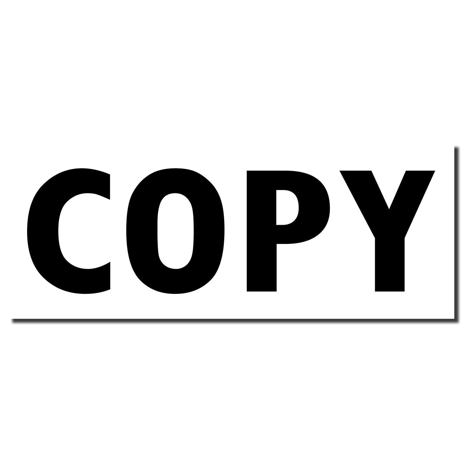 Black imprint of the word 'COPY' from the Large Copy Rubber Stamp on a white background.