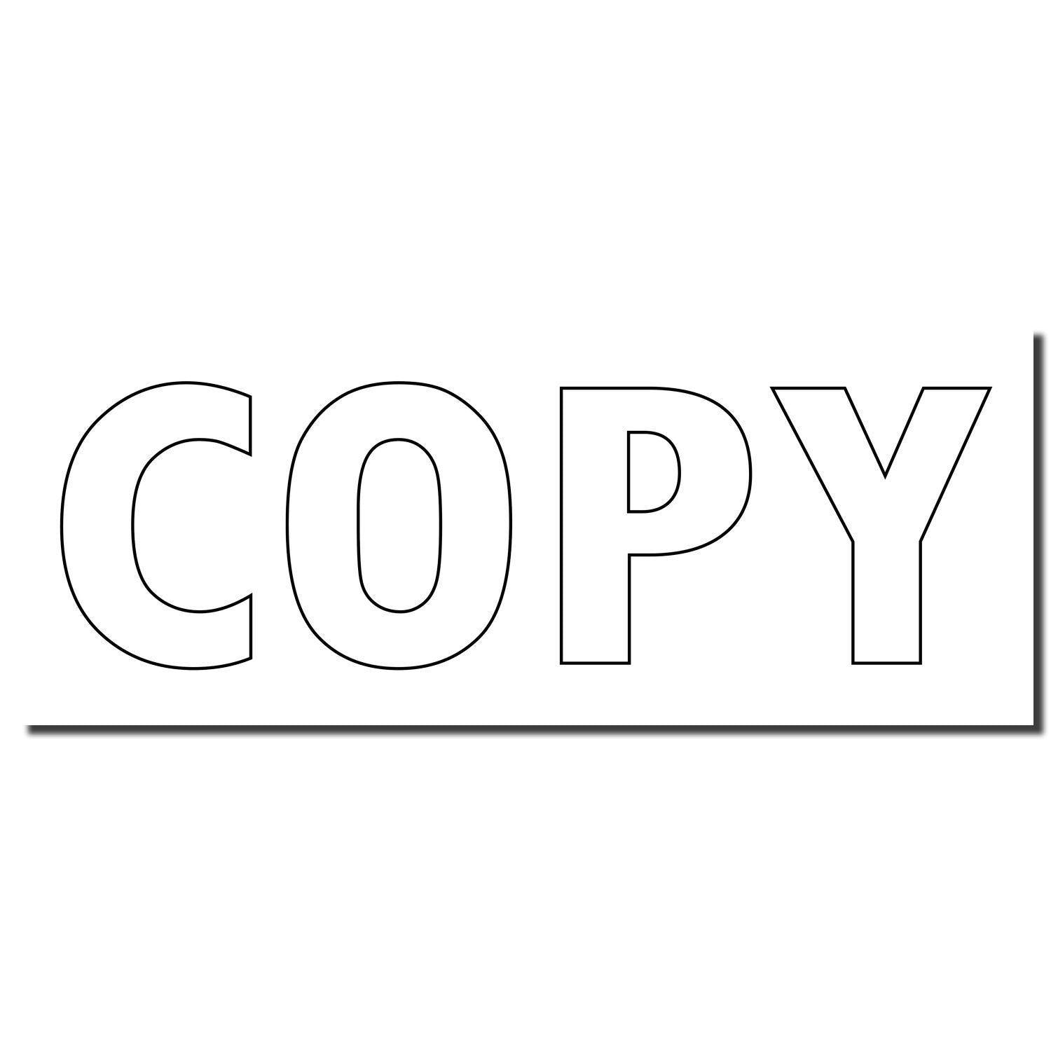 Large Outline Copy Rubber Stamp imprint showing the word COPY in bold, black, outlined letters on a white background.