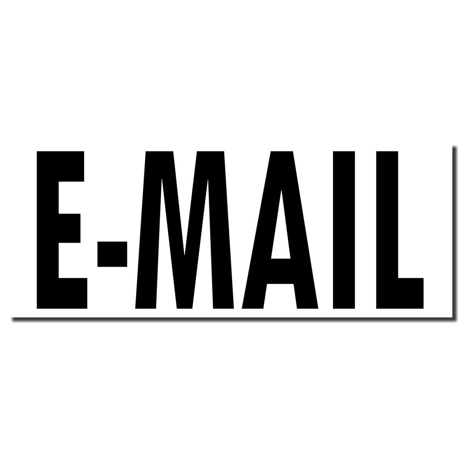 Large E Mail Rubber Stamp imprint in black ink, displaying the word E-MAIL in bold, uppercase letters on a white background.