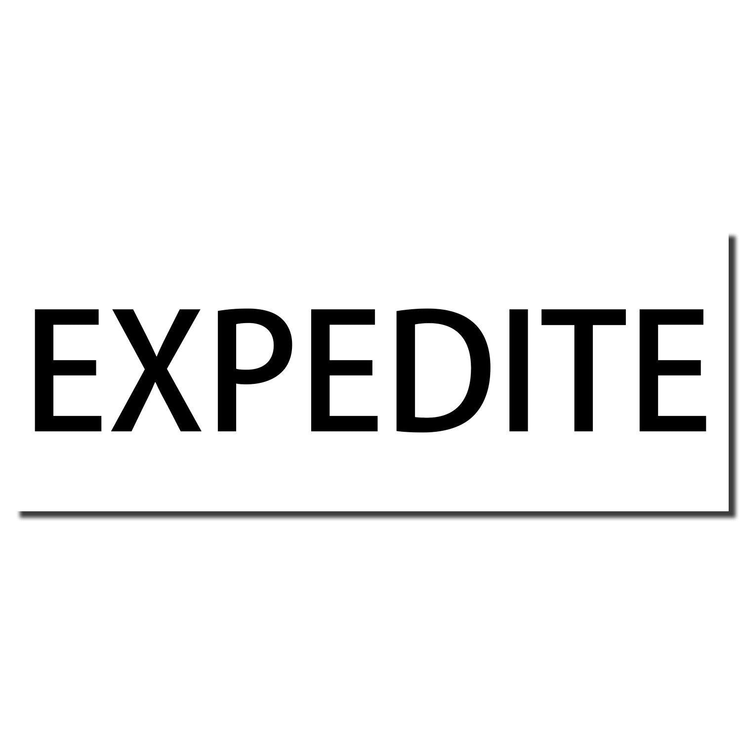 Large Pre-Inked Expedite Stamp imprint in bold black letters on a white background, showcasing the word EXPEDITE in uppercase.