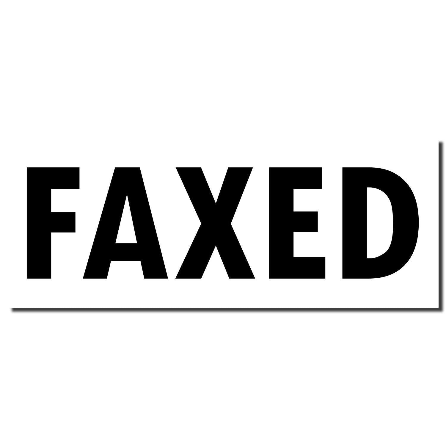 Image of a Large Pre-Inked Faxed Stamp imprint in bold black letters on a white background, displaying the word 'FAXED'.