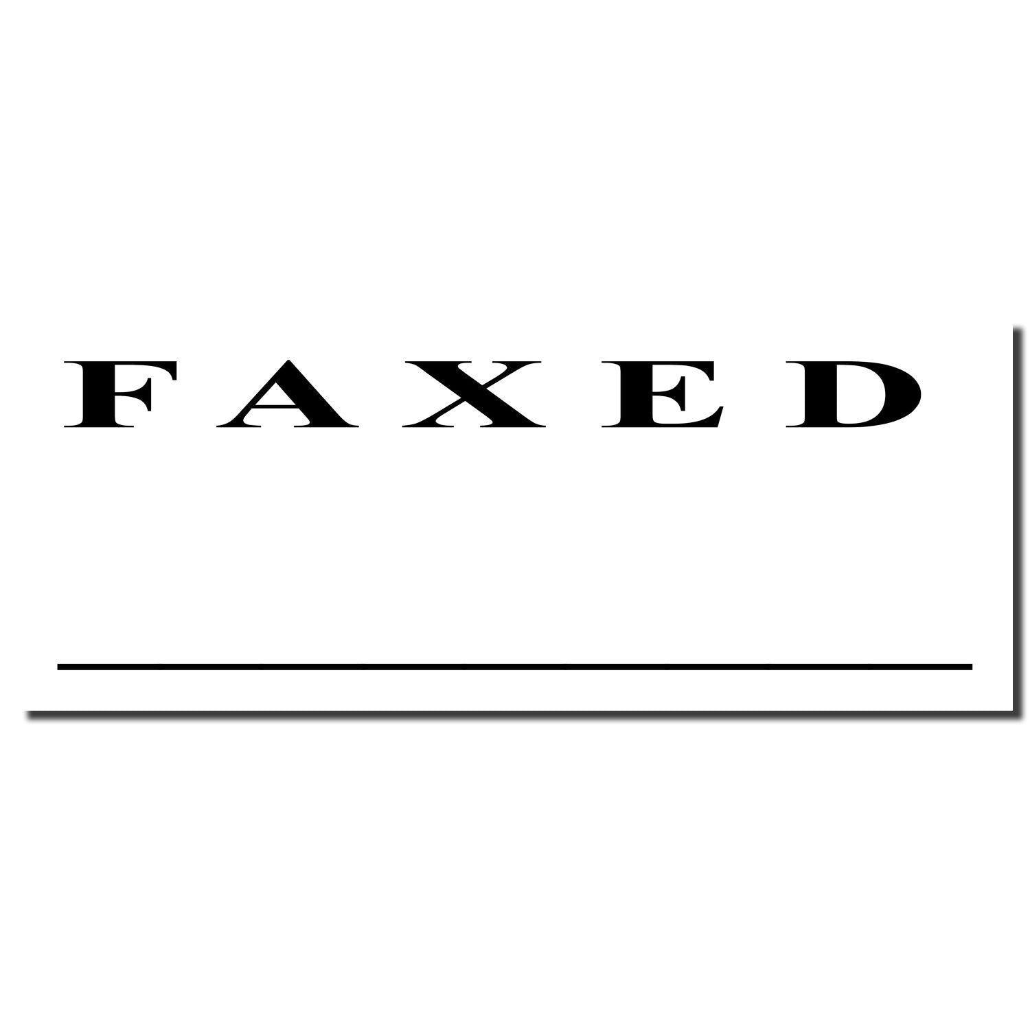 Image of a Large Pre-Inked Faxed Stamp Two Lines, showing the word FAXED in bold black letters with a line underneath on a white background.