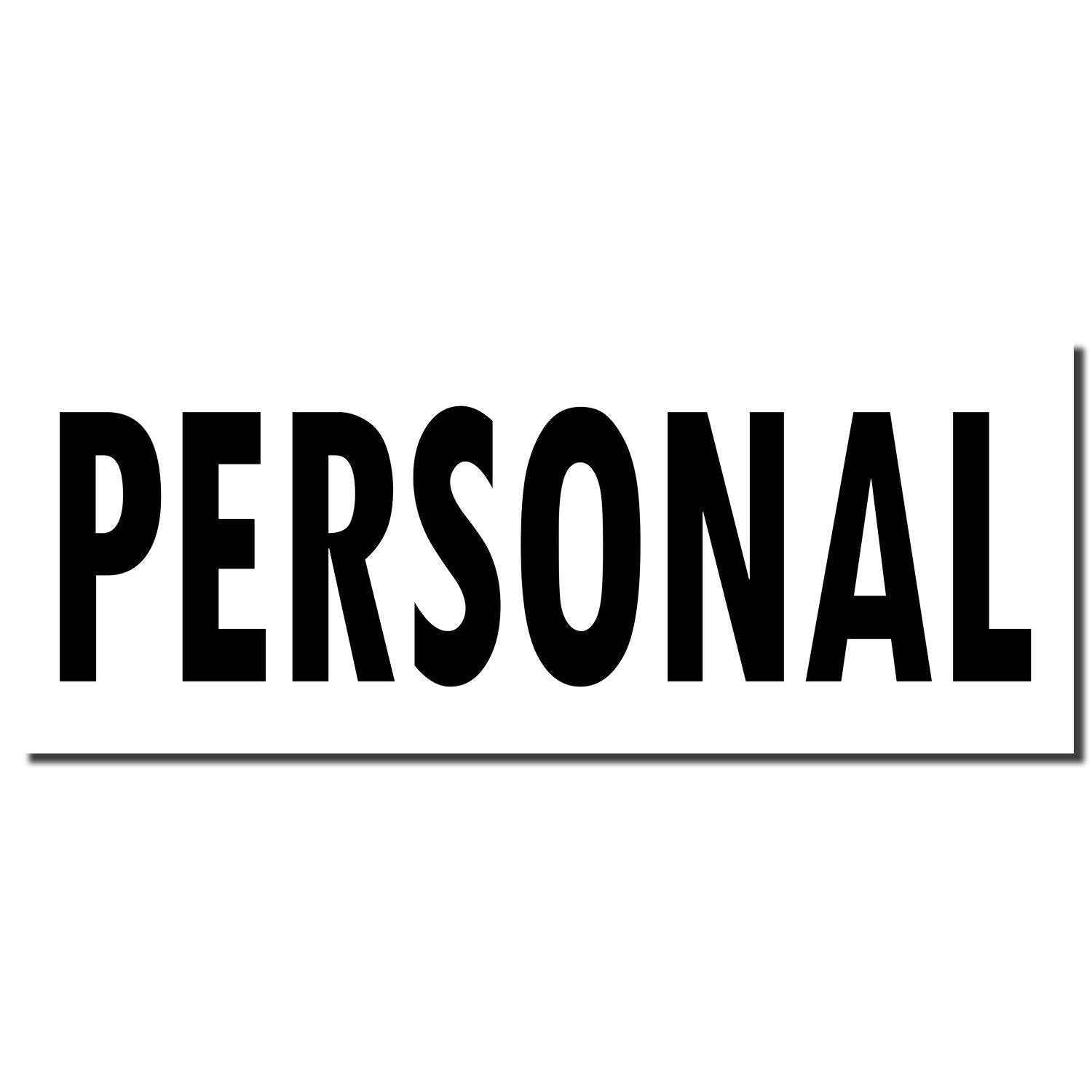 Large Personal Rubber Stamp imprint showing the word PERSONAL in bold black letters on a white background.