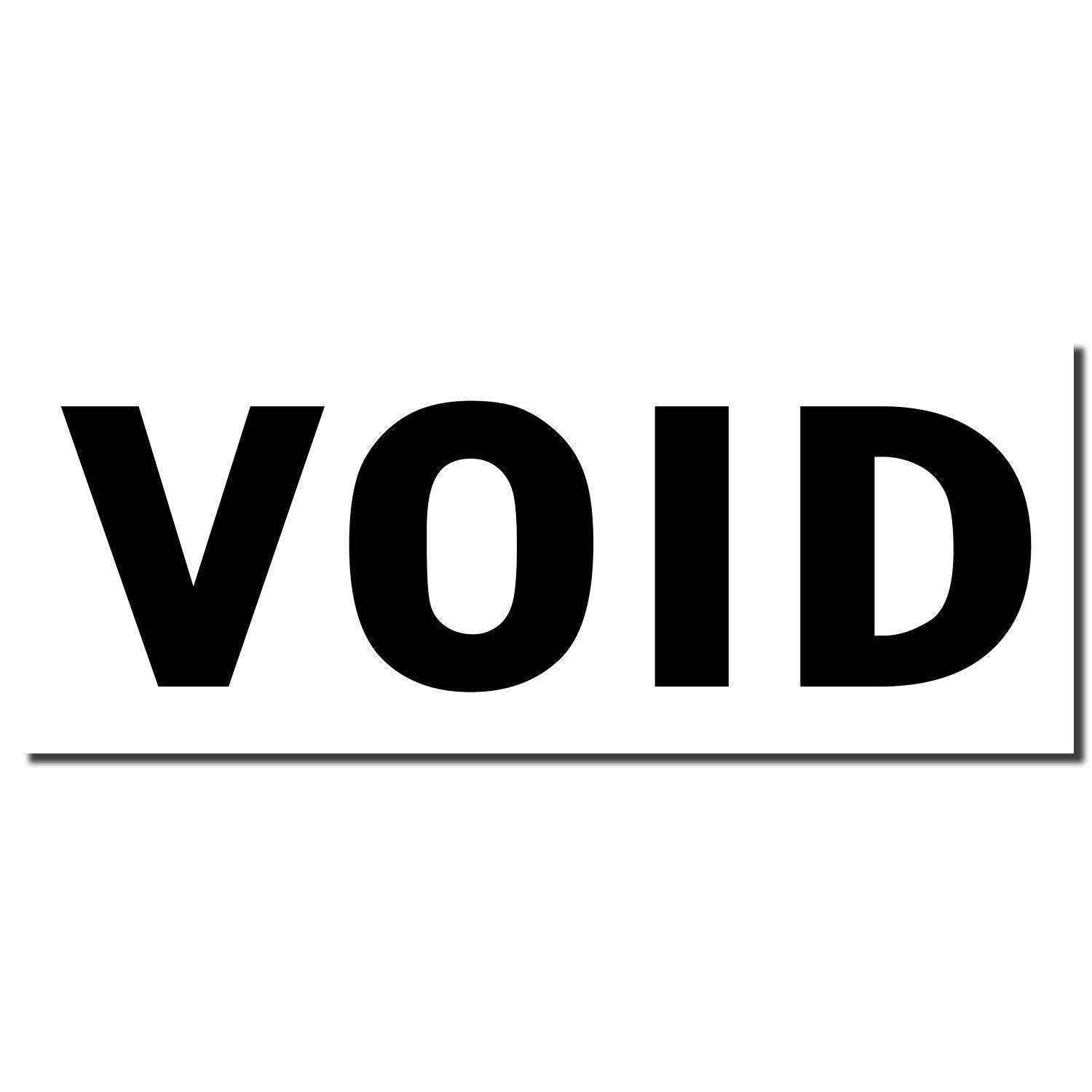 Image of a Large Self Inking Void Stamp imprint showing the word "VOID" in bold black letters on a white background.