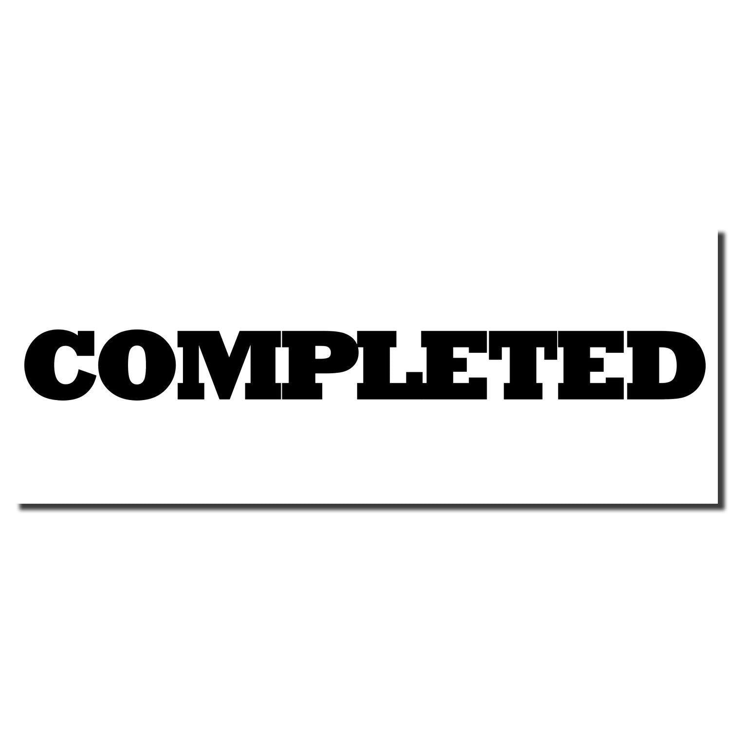 Bold Completed Rubber Stamp imprint in black ink with the word "COMPLETED" in large, bold letters on a white background.