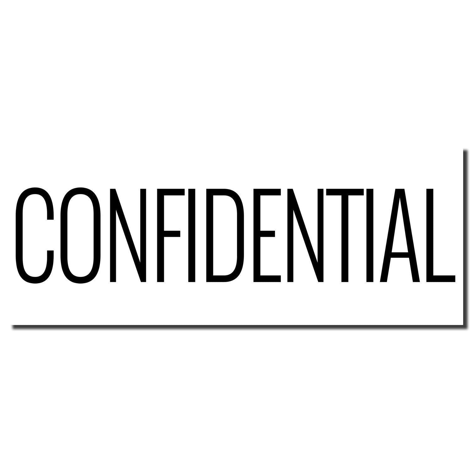 Image of the Large Self Inking Narrow Font Confidential Stamp imprint with the word CONFIDENTIAL in bold, black, narrow font.