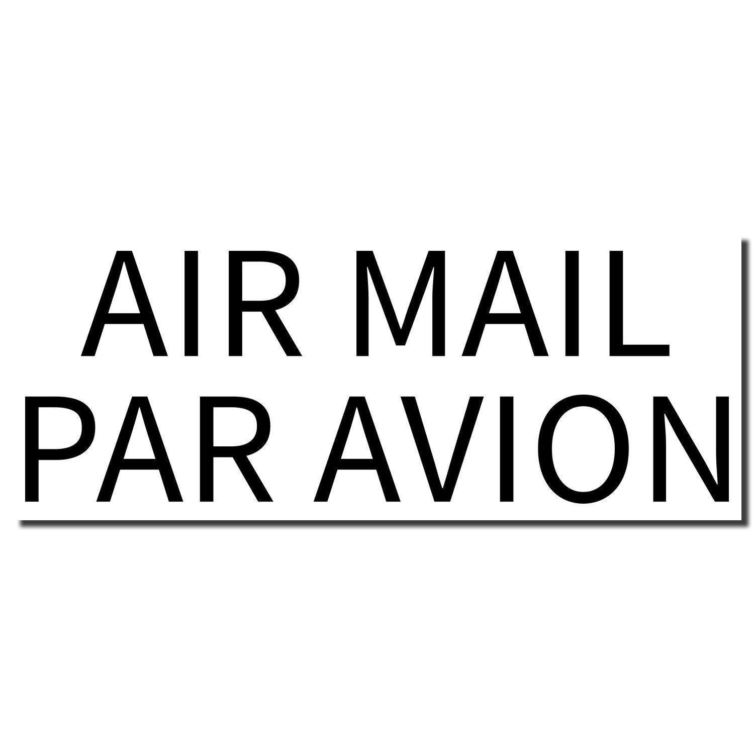 Image of the Large Air Mail Par Avion Rubber Stamp imprint in bold black letters on a white background.