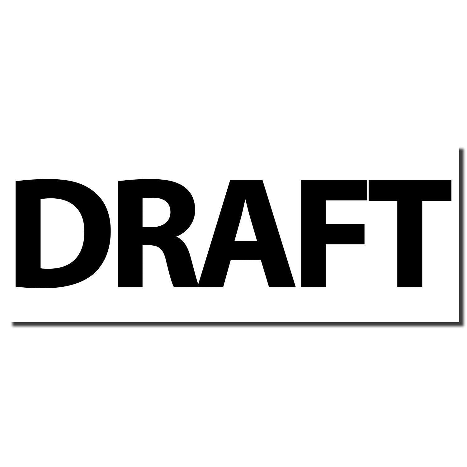 Image of a Self Inking Bold Draft Stamp imprint showing the word DRAFT in large, bold, black letters on a white background.