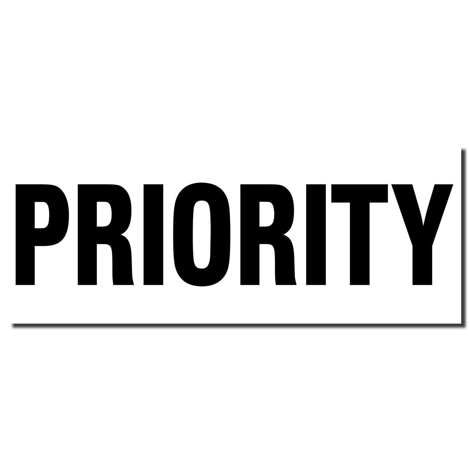 Image of a Self Inking Bold Priority Stamp imprint with the word PRIORITY in large, bold, black letters on a white background.