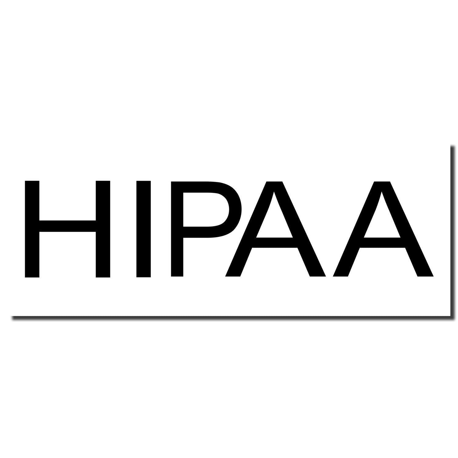 Imprint of the Hipaa Medical Rubber Stamp in bold black letters on a white background.