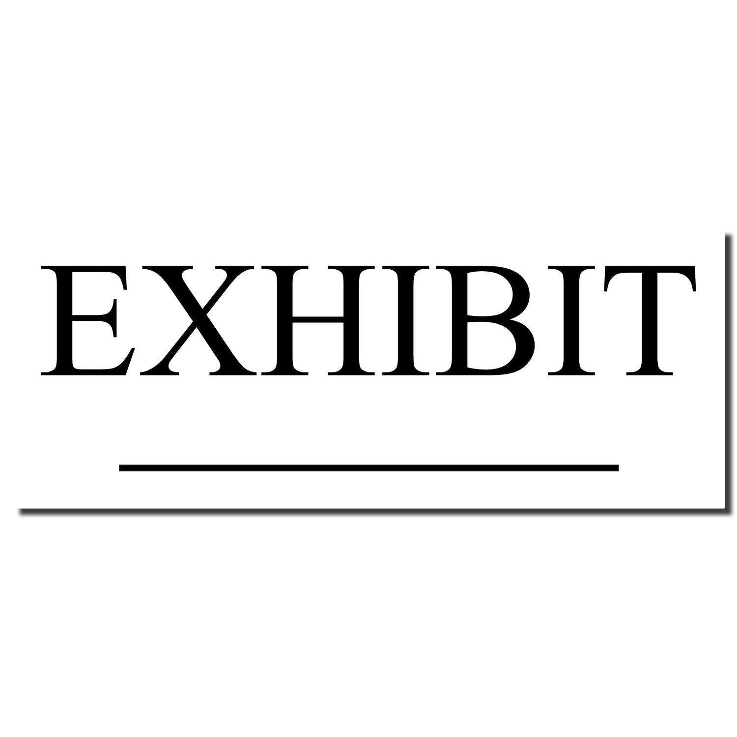 Exhibit rubber stamp imprint in black ink with the word 'EXHIBIT' in bold uppercase letters and a blank line underneath.