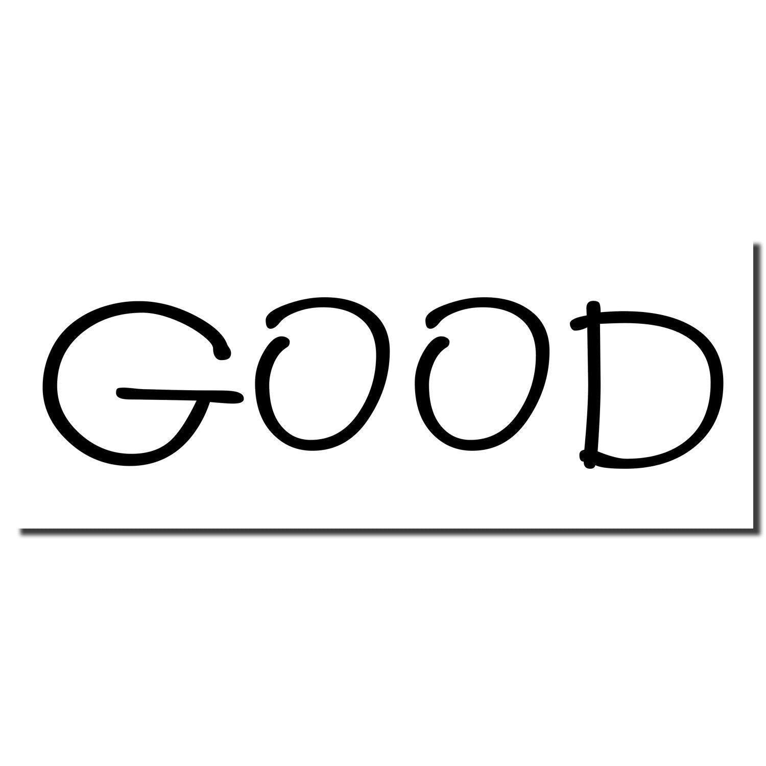 Imprint of the Good Rubber Stamp showing the word 'GOOD' in bold, black letters on a white background.